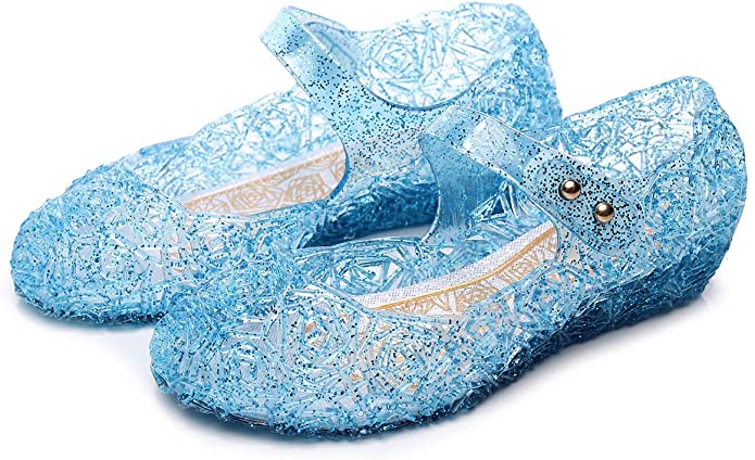 Sittingley Girls Princess Blue Sandals Elsa Mary Jane Dance Party Cosplay Birthday Shoes for Little Girls Toddler
