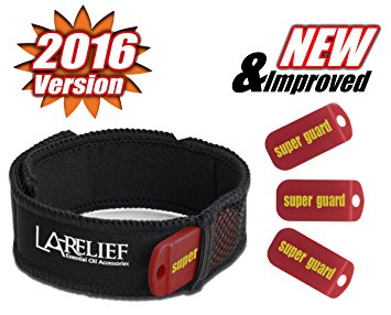#1 premium Mosquito Repellent Bracelet NEW AND IMPROVED with 8 Essential Oils 2016 Edition from La Relief. 100% Natural and Deet Free Made of 100% High Grade Essential Oils (Black)