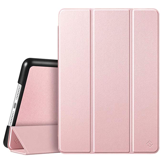 Fintie Case for iPad 7th Generation 10.2 Inch 2019 - Lightweight Slim Shell Standing Hard Back Cover with Auto Wake/Sleep Feature for iPad 10.2" Tablet, Rose Gold