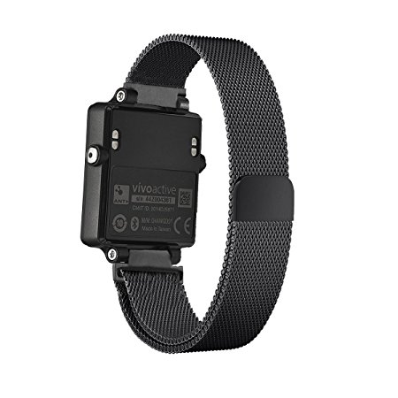 Garmin Vívoactive Replacement Watch Strap, Kuxiu Magnetic Milanese Loop Stainless Steel Wristband for Garmin Vivoactive GPS Smartwatch