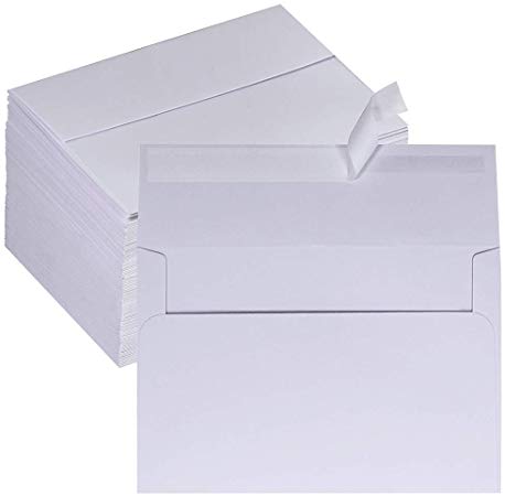 Supla 100 Pack A8 Envelopes Bulk Self Seal White Business Envelopes Wedding Invitation Envelopes 95 lb Photo Envelopes Greeting Card Envelopes for Weddings Graduation Baby Shower Invitations