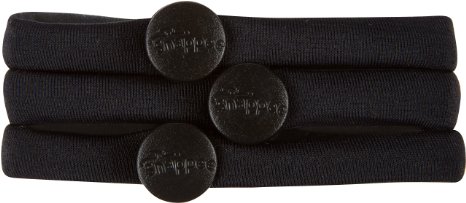 Premium No Crease Snap-Off Hair Ties By Snappee LICORICE - Easy Ouchless Removal with Non-Elastic, Long-Lasting, Soft Stretchy Material for Natural, Thick and All Hair Types!