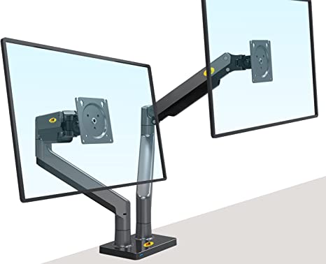 NB North Bayou Dual Monitor Arm Ultra Wide Full Motion Swivel Monitor Mount with Gas Spring for 22''-32'' Monitors with Load Capacity from 4.4 to 33lbs for Each Arm Height Adjustable Monitor Stand G35
