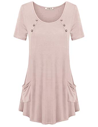 Jazzco Women's Comfy Shirts with Pockets Swing Tunic Top