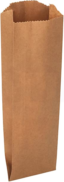 Pint Size Kraft Paper Bags Great Used as a Wine Bag or For Freshly Baked Goods 3 3/4"W x 2 1/4"G x 11 1/2"H by MT Products (100 Pieces)