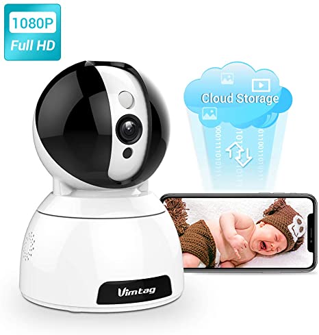 Wireless Security Camera Indoor-Vimtag Dome Surveillance IP Camera, 1080P HD WiFi Home Camera with Smart Motion Tracking, Night Vision, 2-Way Audio 360° Baby Monitor Pet Cam for Home Security- Alexa