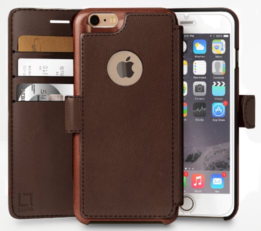 iPhone 6, 6s Wallet Case | Durable and Slim | Lightweight with Classic Design & Ultra-Strong Magnetic Closure | Faux Leather | Dark Brown ||Apple 6/6s (4.7 in)
