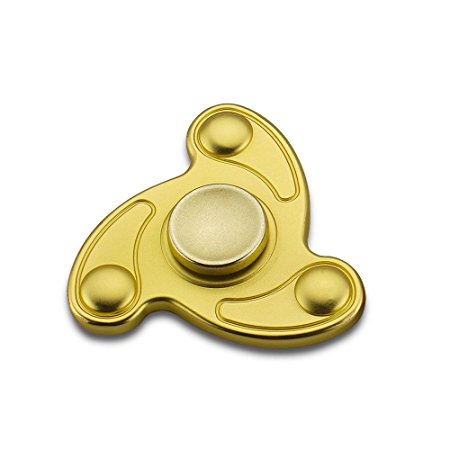 Spinner Fidget,ATIVI Metal Fidget Hand Spinner Ceramic Bearing High Speed Tri-Spinner Fidget Finger Spinner Toy Stress Reducer Perfect for ADD,ADHD,Anxiety and Autism Adults or Kids,Gold