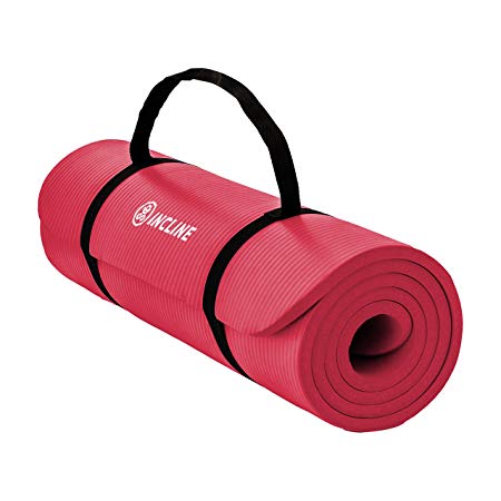 Incline Fit Extra Thick and Long Comfort Foam Yoga/Exercise Mat with Carrying Strap