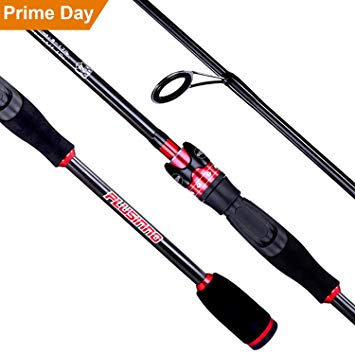 PLUSINNO Portable Two-Piece Spinning Rod Graphite Medium Fast Action 6'/7' Spinning Fishing Rod