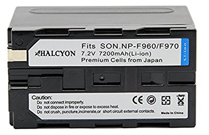 Sony DCR-VX2000 Camcorder Battery Lithium-Ion (6900 mAh) - Halcyon Replacement for Sony NP-F970 Battery