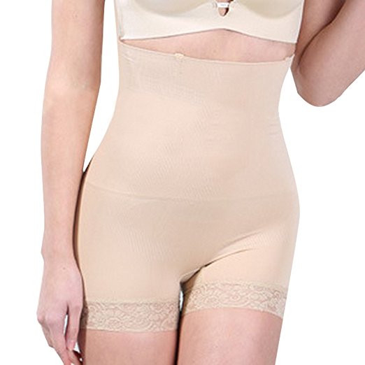 Defitshape Women's Tummy Control Panties High Waisted Lace Seamless Body Shapewear