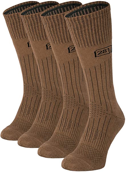 281Z Military Lightweight Boot Socks - Tactical Trekking Hiking - Outdoor Athletic Sport (Coyote Brown)