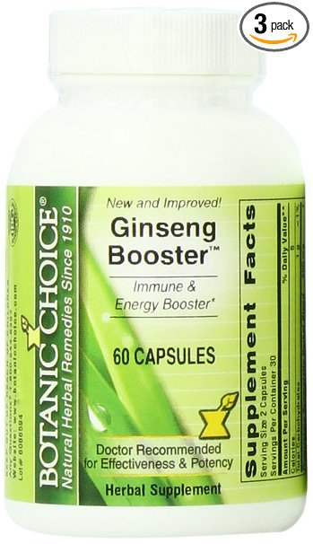 Botanic Choice Ginseng Booster 60 Capsules Bottle Pack of 3