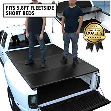 DNA MOTORING TTC-HARD-018 Truck Bed Top Hard Solid Tri-Fold Tonneau Cover