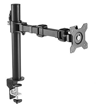 AmazonBasics Single Monitor Stand – Height Adjustable Arm Mount, Steel