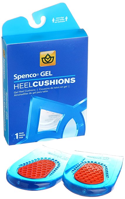 Spenco Gel Heel Cushion Shoe Inserts for Pain Relief from Heel Spurs or Bruises