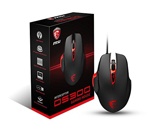 MSI Interceptor DS300 Programmable Ergonomic Laser Gaming Mouse (S12-0401290-D22)