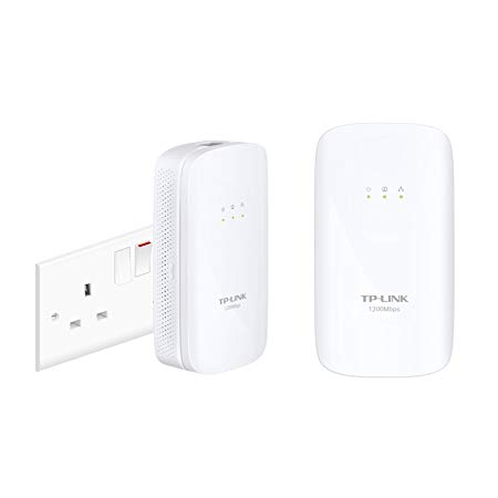 TP-Link TL-PA8010KIT Gigabit Powerline Starter Kit, Data Transfer Speed Up to 1200 Mbps, Ideal for HD Video Streaming and Online Gaming, No Configuration Required, 2 × 2 MIMO with Beamforming, UK Plug