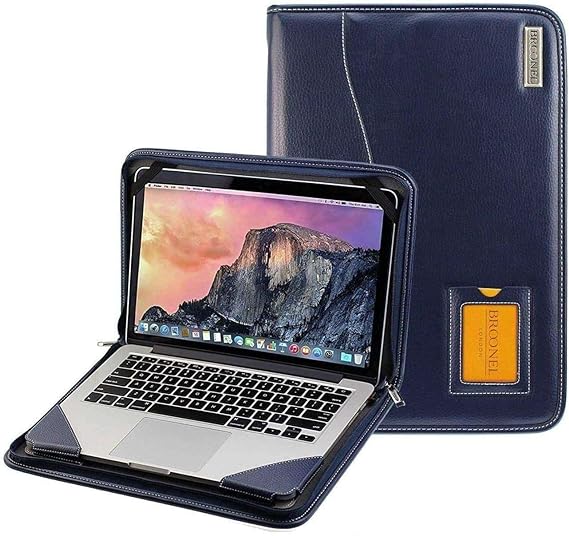 Broonel - Contour Series - Blue Heavy Duty Leather Protective Case - Compatible with Acer Spin 714 14" 2 in 1 Chromebook