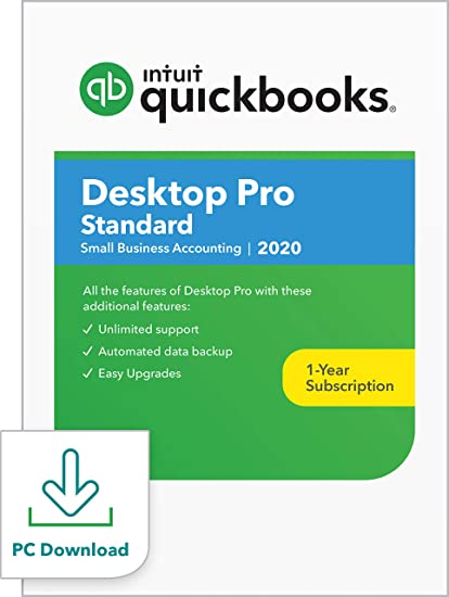 QuickBooks Desktop  Pro Standard 2020  Accounting Software for Small Business [PC Download]