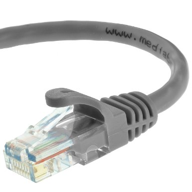 Mediabridge Cat5e Ethernet Patch Cable 25 Feet - RJ45 Computer Networking Cord - Grey - Part 31-199-25B
