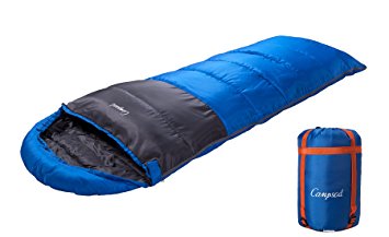 Campsod 2017 New Style Ultralight Cotton Envelope Sleeping Bag Regular Size and Upgrade XXL Size 90"x39" with More Capacious,Free Compression Sack Included.