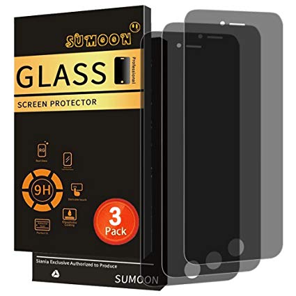 iPhone 8 Plus/iPhone 7 Plus Privacy Screen Protector, SUMOON Anti-Spy Tempered Glass Edge to Edge Anti-Scratch Bubble-Free 3D Touch Compatible Screen Protector for iPhone 8/7 Plus [5.5 inch] (3 pack)