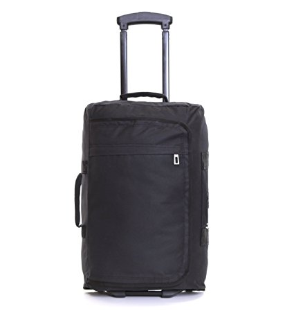 Karabar Super Lightweight Cabin Approved Luggage Bag 55 x 35 x 20 cm, 40 Litres, 1.5 kg, 3 Years Warranty! (1 Piece, Black)