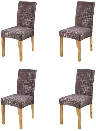 FORCHEER Dining Chair Cover for Dining Room Set 4 Pack Printed Seat Slipcovers for Office Computer Chairs Protector Wedding Banquets Party