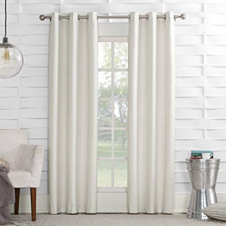 Sun Zero Randall Thermal Insulated Energy Efficient Grommet Curtain Panel, 40" x 84", Ivory