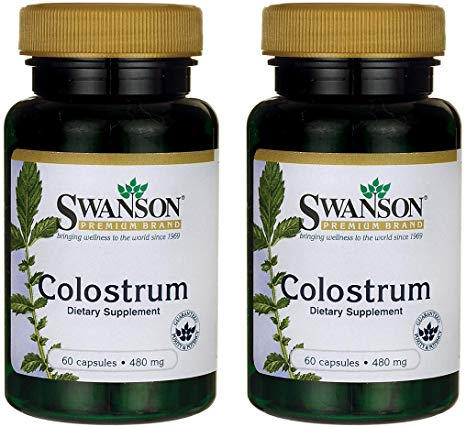 Swanson Colostrum 480 Milligrams 60 Capsules (2 Pack)