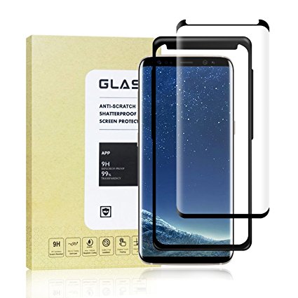 Galaxy S8 Plus Glass Screen Protector,Auideas [Case Friendly] [Tray Installation] 3D Curved Tempered Glass Screen Protector For Samsung Galaxy S8 Plus(Black).