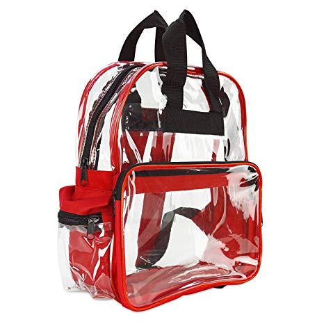ProEquip Travel Bag Clear Unisex Transparent School Security Backpack (Red)