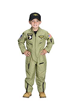 Aeromax Jr. Fighter Pilot Suit with Embroidered Cap, Size 8/10.