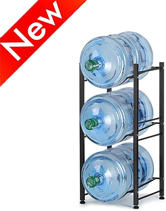 Nandae Water Cooler Jug Rack, 3-Tier Heavy Duty Water Bottle Holder Storage Rack for 5 Gallon Water Dispenser, Save Space
