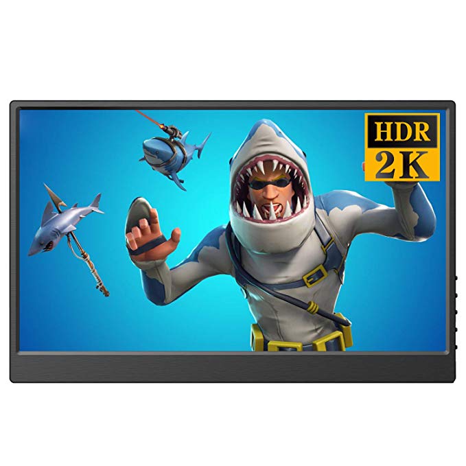 Gaming 2K Monitor 13.3-inch Full HD Mini HDR HDMI Resolution 2560×1440 Display USB Powered Support Xbox Nintendo PC Laptop Raspberry Pi