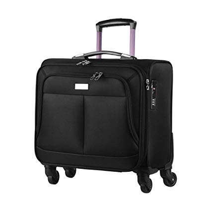AirTraveler Rolling Briefcase 4 Wheels Rolling Laptop Bag Computer Roller Bag Spinner Mobile Office Carry On Luggage Built-in TSA Lock for 14.1in 15.6in Buisness Notebook for Women Men