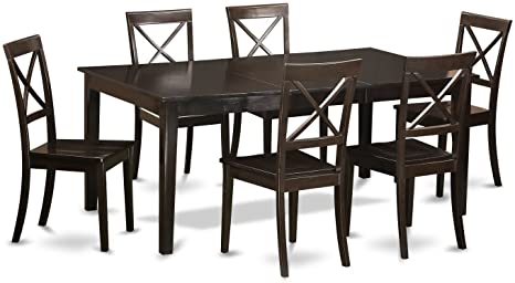 7 PC Dining room set for 6-Dining Table with Leaf and 6 Dinette Chairs.