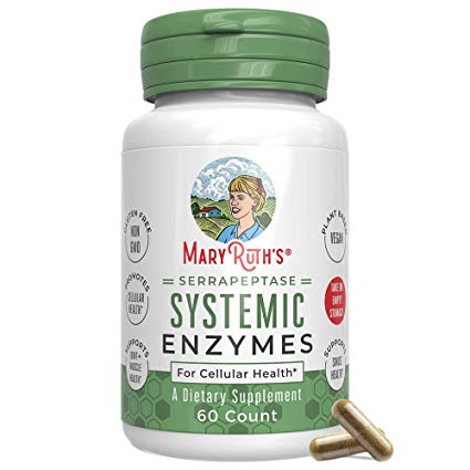 Serrapeptase Enzymes by MaryRuth - Serrapeptase High Potency Sinus Pills - Inflammation, Pain, Allergies - Delivered by a Plant Based, Vegan Capsule - Enteric Coated - 60 Count