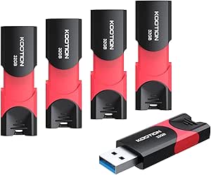 KOOTION Flash Drive 5 Pack 32GB 3.0 USB Flash Drives Retractable USB Drive 32G Thumb Drive USB 3.0 Flash drive Zip Drives High Speed Jump Drives with LED Indicator for Data Storage and Transfer