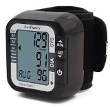 LotFancy Digital Auto Wrist Type Blood Pressure Monitor Large LCD DisplayIrregular Heartbeat Detection 60 RecordsAverage Latest 3 Records Cuff 531-846 inch