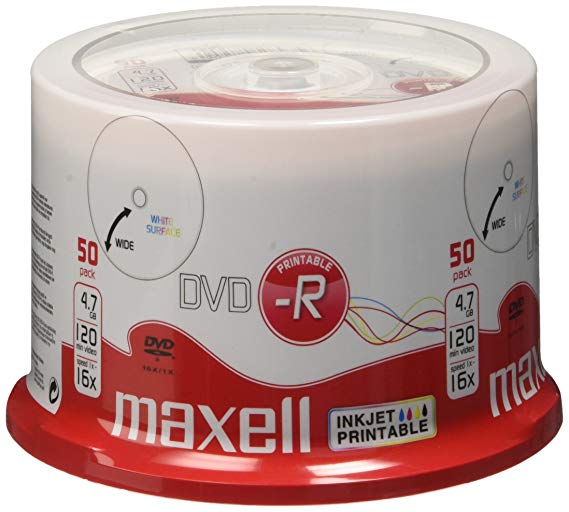 Maxell - 50 x DVD-R - 4.7 GB (120min) 16x - white - printable surface - spindle - storage media