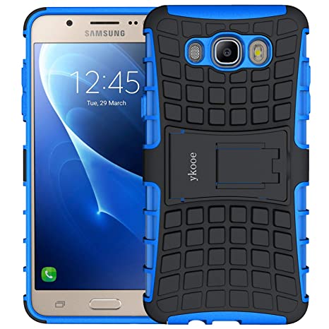 ykooe Galaxy J7 2016 Case, (Armor Series) Samsung J7 2016 Heavy Duty Protection Shockproof Dual Layer Protective Case Cover with Stand for Samsung Galaxy J7 2016 (Blue)