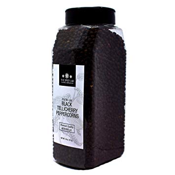 Whole Black Peppercorns Tellicherry (18 oz Jar) Steam Sterilized Kosher - Packed in the USA Non-GMO All Natural Black Pepper for Grinders - Food Service