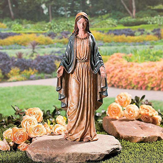 Fun Express Blessed Virgin Mary Outdoor Garden Statue (19 1/2 Inch Tall) Painted
