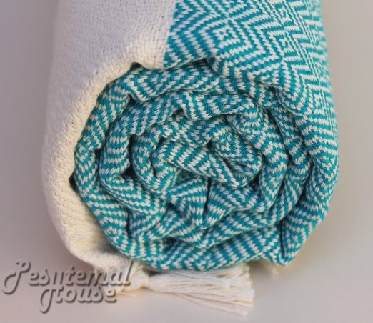 100% Cotton Extra HIGH Quality EXPRESS DELIVERY Hamam towel beach towel hammam peshtemal Turkish Towel DIAMOND Turquoise