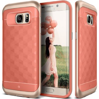 Galaxy S7 Edge Case, Caseology® [Parallax Series] Textured Pattern Grip Case [Pink] [Shock Proof] for Samsung Galaxy S7 Edge (2016) - Pink