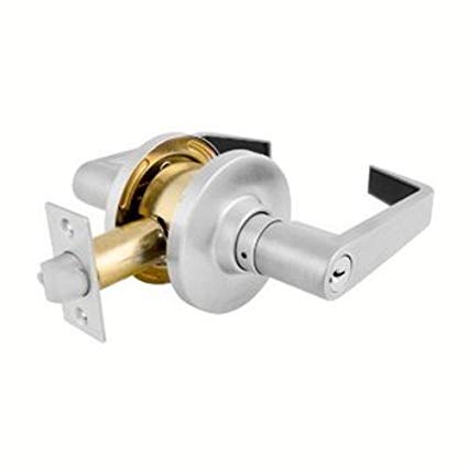 Master Lock SLC126DKA4 Commercial Entry Lever Lockset, Satin Chrome