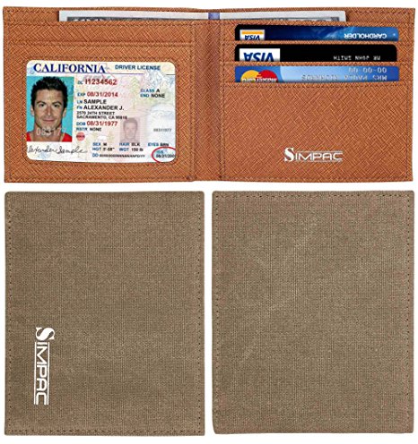 Simpac Canvas Mens Bifold Slim Wallet Front Pocket Wallet